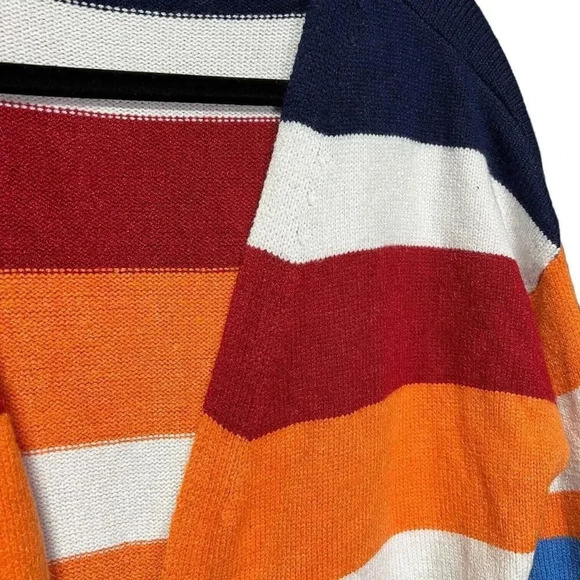 HZSONNE Women's Casual Cardigan Size Medium Color Block Boho Rainbow Stripe - Picture 6 of 6